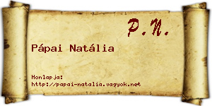 Pápai Natália névjegykártya